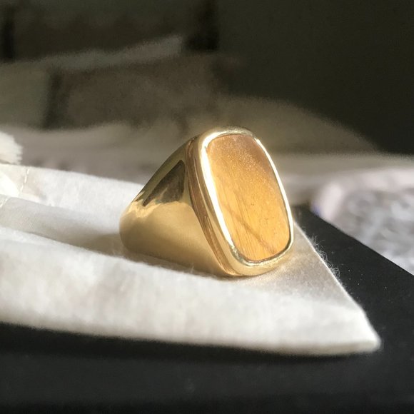 CELINE PHOEBE PHILO TIGER EYE  RING - Picture 1 of 5